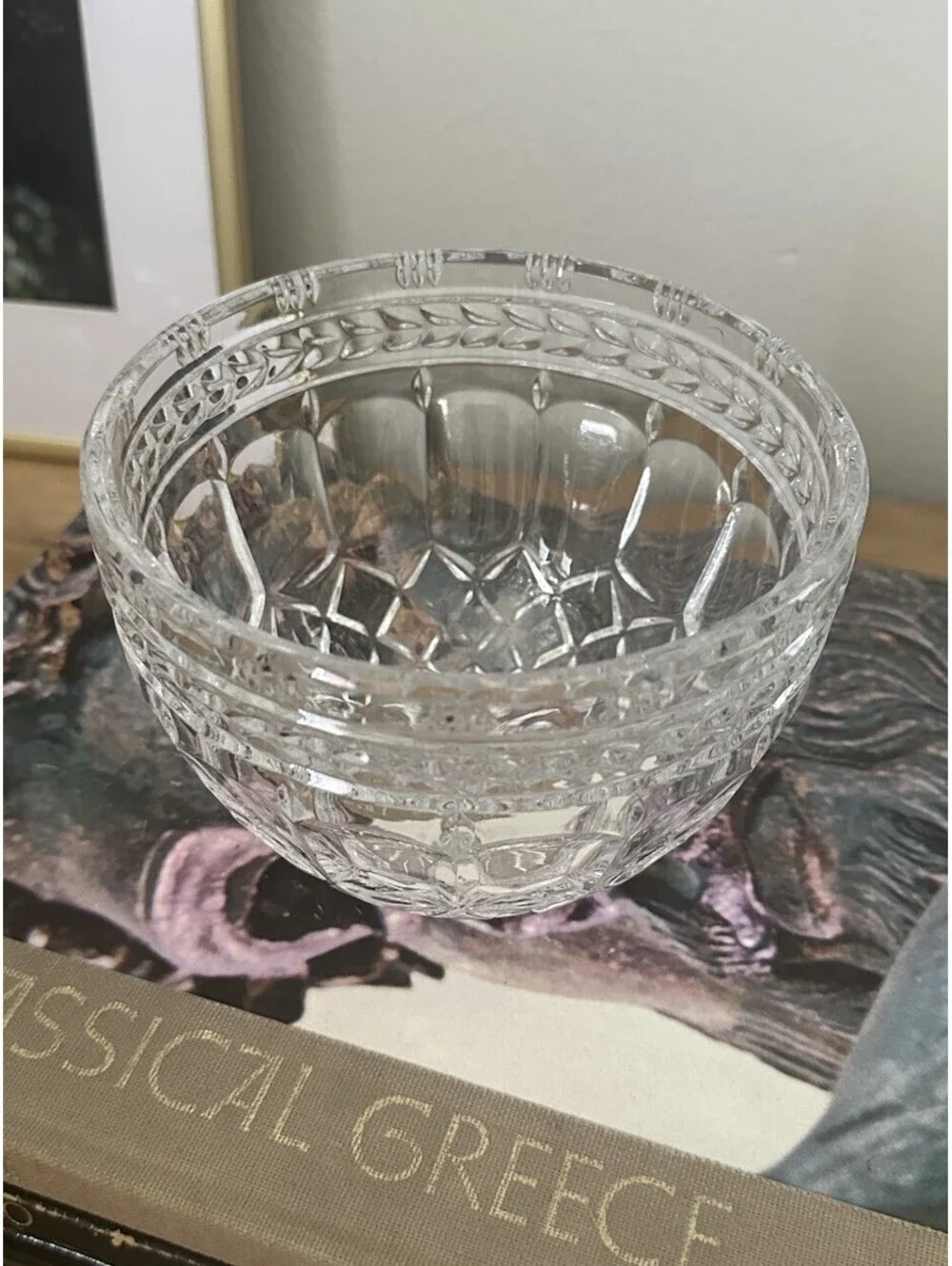 Bombay Crystal Bowl With Marking Made In Poland 5.5” X 4” In Excellent Condition